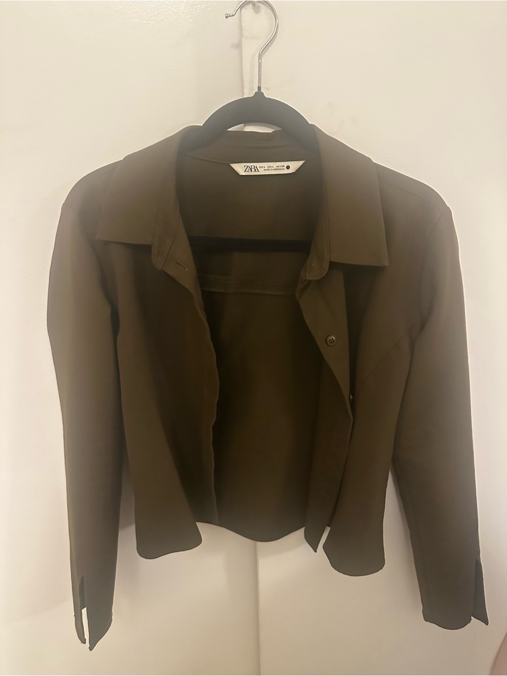 ZARA Olive Brown Cropped Blazer Jacket